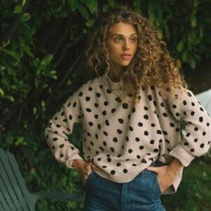 Jackson Rowe Chukar Polka Dot Cotton Sweater Small